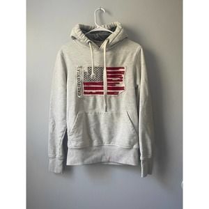 California American Flag Fleece Lined Hoodie Sweatshirt